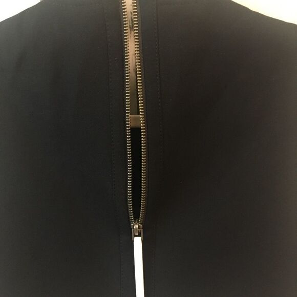 Helmut Lang Sleeveless Wool Leather Trim Flex Suit Black White Size 0 - Picture 10 of 13